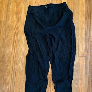 Madewell Black Wide-Leg Crinkle Pants